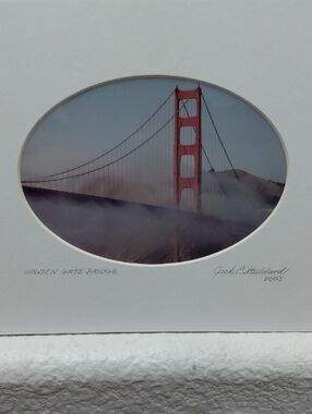Golden Gate Bridge With A Mist Of Fog-Art Photo By Jack E. Stiddard 5x7/8x10 Mat